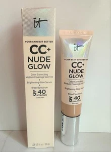 IT COSMETICS CC+ Nude Glow Skin Tint Medium + Glow Serum + SPF40 Medium Shade - Picture 1 of 3