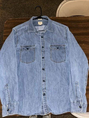 Camisa de trabajo vaquera vintage J Crew Outfitters para hombre talla mediana grande Foto 1 de 4