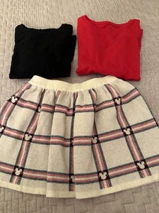 Girls 5/6-7/8 Disney Mickey  Mouse  3 Pc Skirt W/ 2 Shirt Outfit - Picture 1 of 6