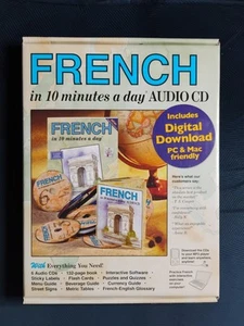 FRENCH IN 10 MINUTES A DAY AUDIO CD with Digitial Download for PC & Mac -SEALED! - Imagen 1 de 3
