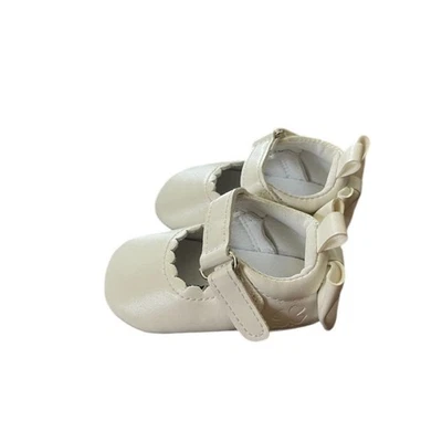 Lucky Brand Bebé Marfil Gancho Lazo Mary Jane Zapatos Arco Talla 1 Suela de Goma Bautismo Foto 1 de 4