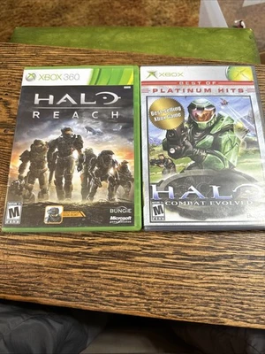 Halo Reach (Microsoft Xbox 360, 2010) CIB Complete In Box & Halo Combat Evolved - Image 1 of 4