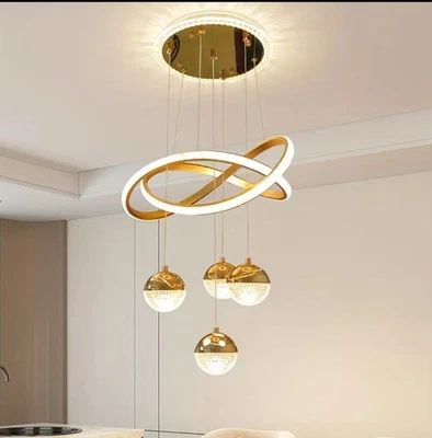 Gold Modern LED Lamp, Dining Room Chandelier, Restaurant, Apartment, Living Room - Image 1 of 4