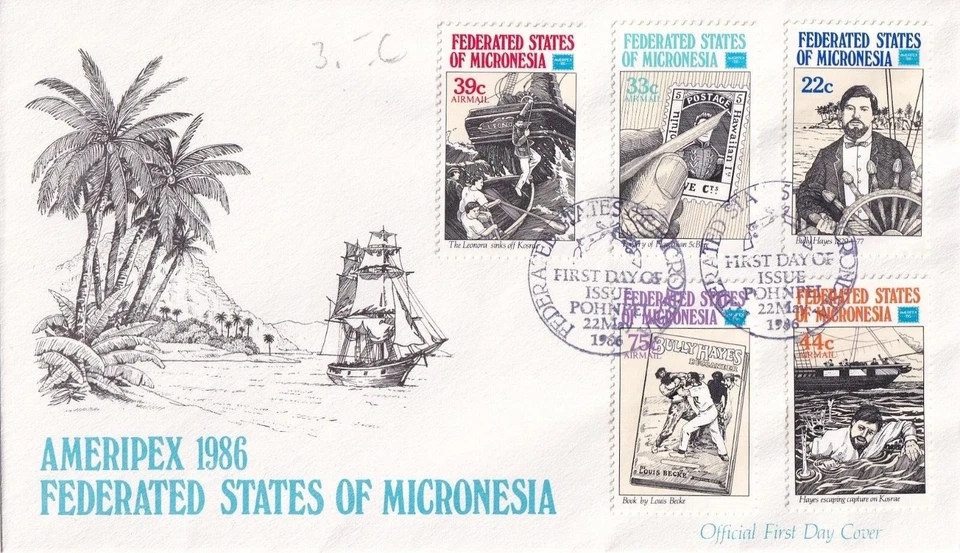 SA13 Micronesia 1986 Int Stamp Exhibition Ameripex 1986, FDC - Image 1 of 1