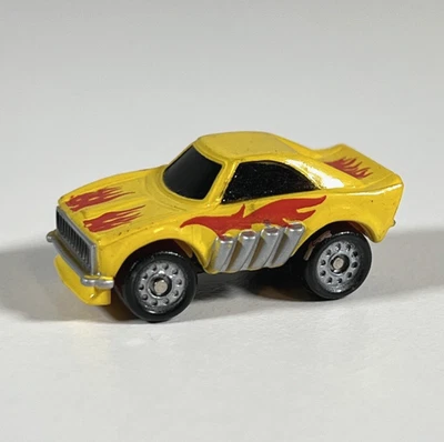 1986 Micro Machines Dodge Charger Yellow Galoob Muscle Car Red Flames Vtg e5 - Image 1 of 4