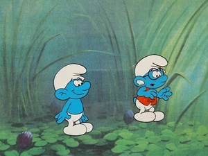 Hanna Barbera Vintage Original 1980er TV SCHLÜMPFE Animation Kunst Produktion Cel #188 - Bild 1 von 1