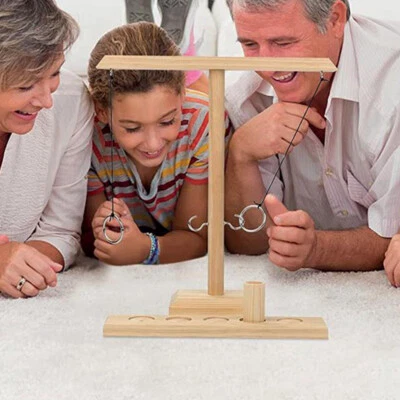 Hook and Ring Toss Battle Game Wooden Interactive Home Party Drinking Adult Toys - Image 1 of 4