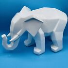 Elephant Statue White Modern Resin Sculpture Figurine **Chipped** See Photos