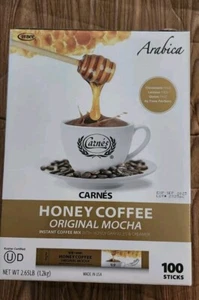 CARNES PREMIUM INSTANT COFFEE MIX WITH HONEY POWDER /ORIGINAL MOCHA,100 COUNT - Picture 1 of 10