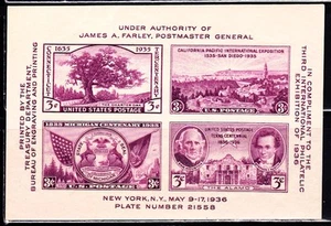 Nice US Year of 1936 Imperf Stamp Souvenir Sheet,Scott#778, (MNH). - Picture 1 of 1