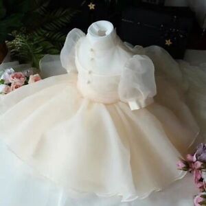 Baby Girls Christmas Dress Short Sleeve Toddler Newborn Lace Princess Ball Gown