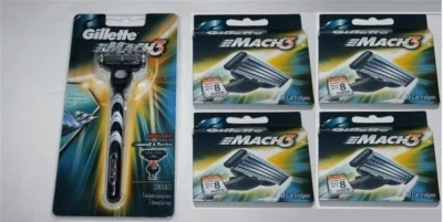 33 Gillette Mach3 8*4 Kartuschen Klingen Nachfüller Rasierer Rasierer Griff passend für M3 Turbo - Bild 1 von 3