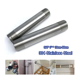 3/4" 1" Stainless Steel 304 Pipe Fitting BSP Male Barrel Nipple Adaptor 15-50cm - Picture 1 of 7