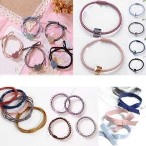 Colorful Scrunchies Women Girls Elastic Hair Ring Ties Band Ponytail Holder US - Picture 1 of 37