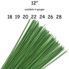 12" Green Stub Wire Oasis Craft Flower Florist  -  18 19 20 22 24 26 28 gauge