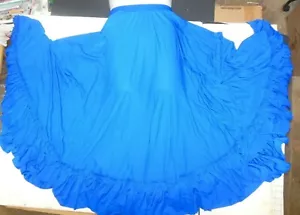 Falda de alabanza longitud de piso real círculo completo dobladillo con volantes damas baile grande - Imagen 1 de 5