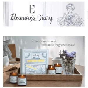 Scented Candles 4pck Eleanor's Diary Pleasant Scent Natural Soy Wax Glass Jar - Picture 1 of 7