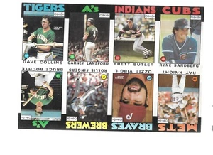 O PEE CHEE 1986 8 CARD PANEL-SANDBERG,LANSFORD, FINGERS, KNIGHT,ETC - Picture 1 of 2