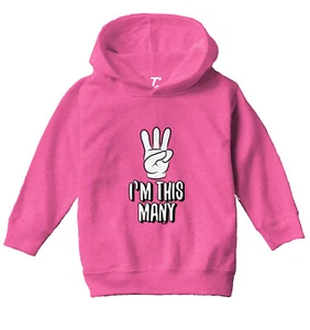 I'm This Many 3 - Three Year Old Third Birthday Party Toddler/Youth Hoodie - Picture 1 of 12