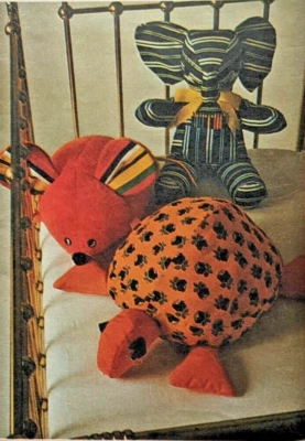 VTG 70s Butterick Animal Toys Sewing Pattern 3419 Elephant Turtle Mouse  - Image 1 of 4