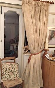Massive Country House Cream Curtains  214" wide X  84"drop with pelmet Large
