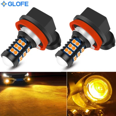 2X H8 H9 H11 LED Bulbs Fog Driving Lights DRL Lamp 3000K Amber Yellow 30SMD 12V - Image 1 of 4