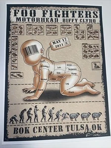 Emek Foo Fighters Motörhead Poster Limited Signed Doodled Edition - Picture 1 of 8
