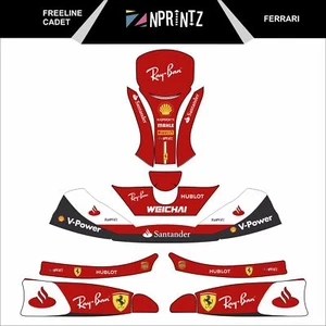 FREELINE CADET FERRARI FULL KART STICKER KIT KARTING  -CADET-ROOKIE - Picture 1 of 3