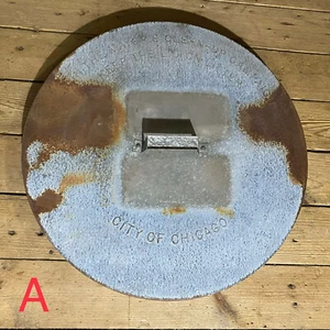 Tapa de cubo de basura de acero vintage City of Chicago “Keep The Lid On Litter” - Imagen 1 de 42