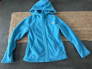 The North Face Morningside Fleece XS 6 Hooded Full Zip Jacket Turquoise Blue - Picture 1 of 5