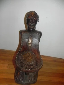 Arts of Africa - Songye Chair - DRC Congo - 23" H X 10" W X 15" L - Picture 1 of 6