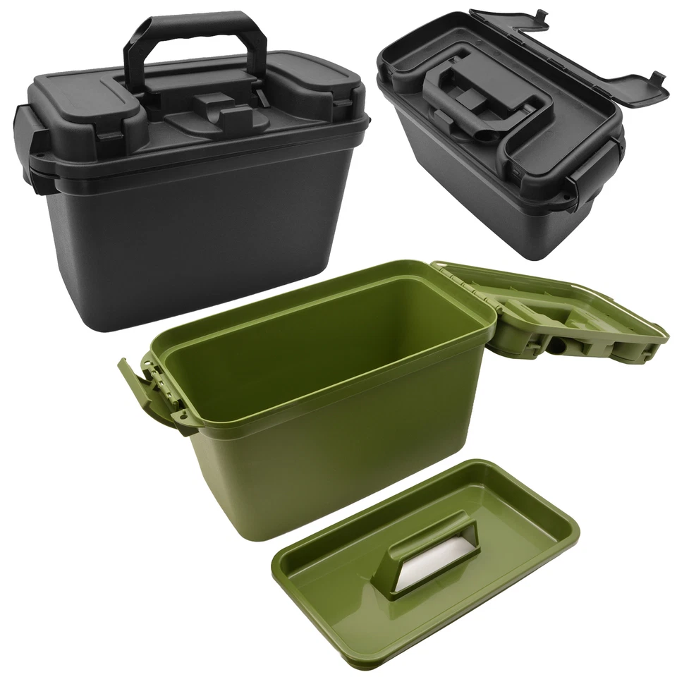 Kunststoffbox Munitionskiste Klappdeckel Kleinteilfach Outdoor Ammo Box Army BW - Bild 1 von 1