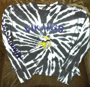 Felpa Minnesota Vikings Tie Dyed Crew donna SM Tommy Hilfiger NUOVA con etichette - Foto 1 di 4