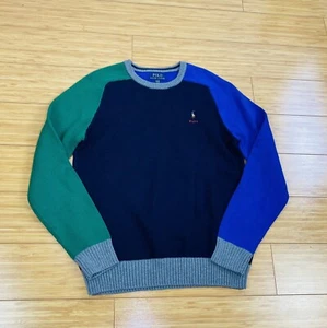 Ralph Lauren Color Blocked Cotton Cashmere Boys Sweater Size 18/20 - Picture 1 of 5