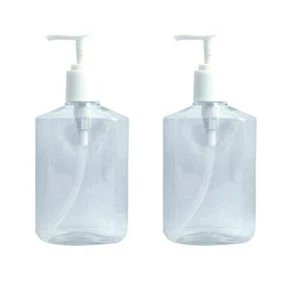 2 pcs 8 oz Clear Lotion Dispenser Bottle with pump 6"H x 3"W 1-1/2" diameter NEW - Picture 1 of 1
