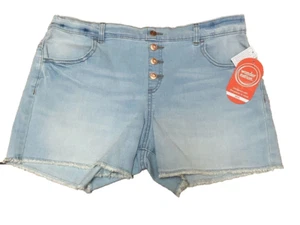 LOT 2 Wonder Nation Girls SIZE XL 14-16 PLUS Button Fly Denim Shorts, Light Wash - Picture 1 of 10