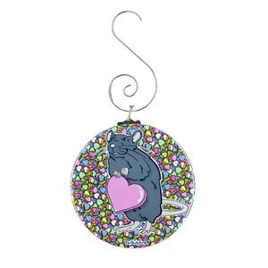 Black Rat Candy Hearts Valentines Day Ornament Holiday Collectible Gift - Picture 1 of 12