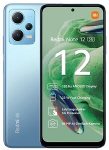 Xiaomi Redmi Note 12 5G Smartphone 128GB/4GB RAM 120Hz AMOLED Ice Blue Blau NEU