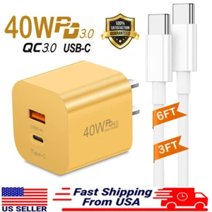 40W PD 4.0 USB-C Wall Fast Charger Type-C Cable For Nokia C110 C300 C210 G310 - Picture 1 of 22