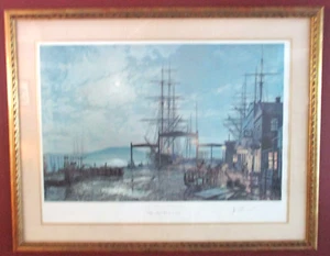 1975 John Stobart Lithograph 80/750 San Francisco Vallejo Street Wharf in 1863 - Picture 1 of 12