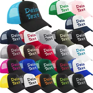 Snapback Trucker Cap bestickt mit Name Wunschtext Basecap Kappe Mütze Cappy Mesh - Bild 1 von 29