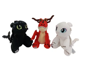 Build-A-Bear How to Train Your Dragon Plushes x3 Light Fury, Toothless, Hookfang - Picture 1 of 13