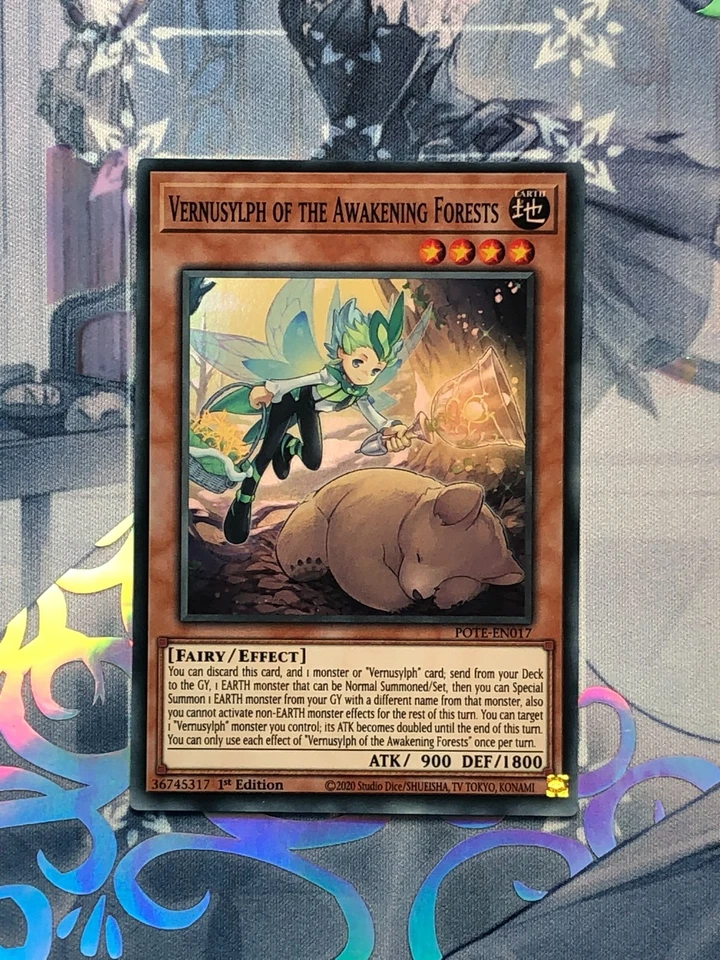 pote-en017 Vernusylph of the Awakening Forests 1st Ed NM Super Rare YuGiOh TCG - Image 1 of 2