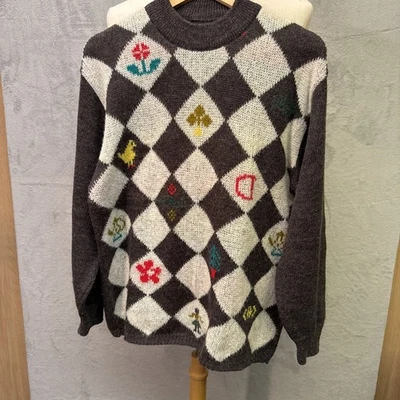 Vintage 80’s/90’s Dutch Argyle Pattern Wool Mix Jumper with a hint of Mohair - Image 1 of 4