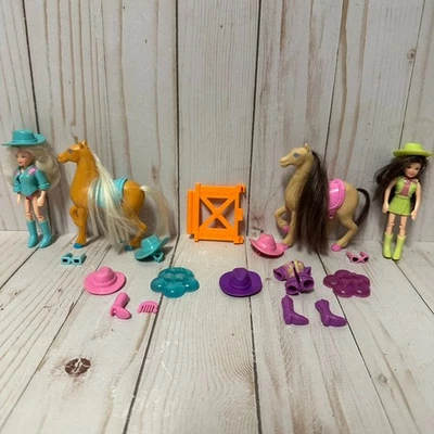 Polly Pocket Horsing Around Playset Dolls Horses Outfits Accessories - Image 1 of 4