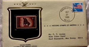 First Day Cover commemorating Stamp Rough Ryder-Mystic Stamp - Picture 1 of 2