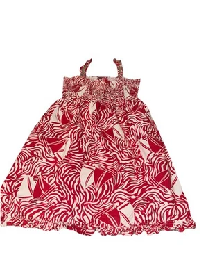 Vestido Vineyard Vines feminino tema veleiro vermelho e branco tamanho M - Imagem 1 de 4