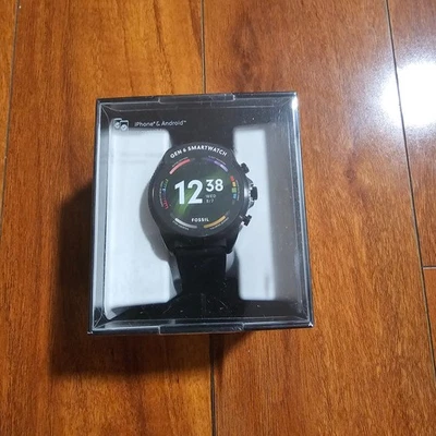 Fossil Gen 6 44mm Stainless Steel Case with Silicone Band Smart Watch - Black - Image 1 of 4