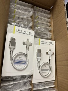 Vivitar 3 in 1 Light-up charging & Sync cable 3ft Cable Length Case Pack Of 32 - Picture 1 of 1