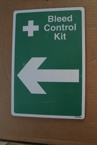 Left Arrow BLEED CONTROL KIT- New 300mm Sign 3mm Aluminium - Picture 1 of 2